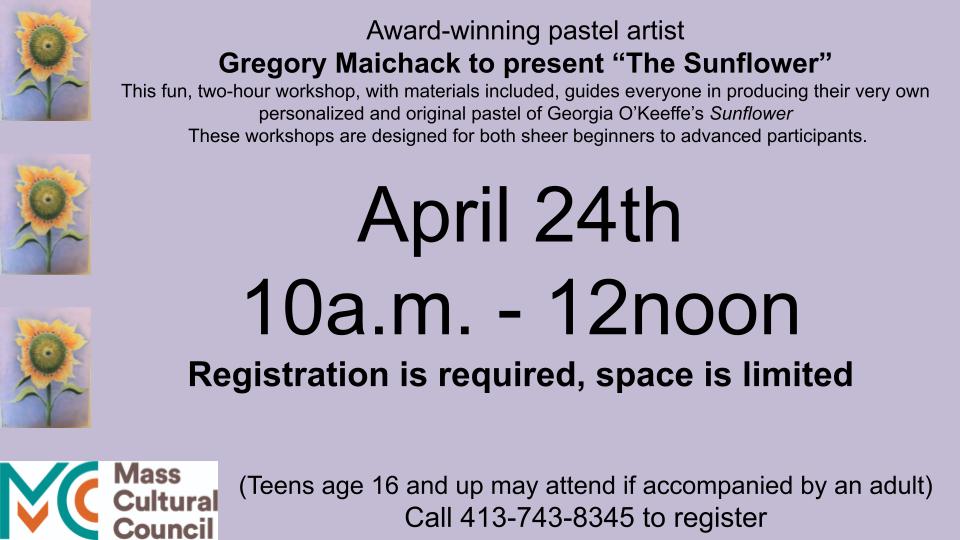 <i><p style="color:blue">Registration Required <b>Pastel Painting Workshop with artist Greg Maichack</i></b></p>